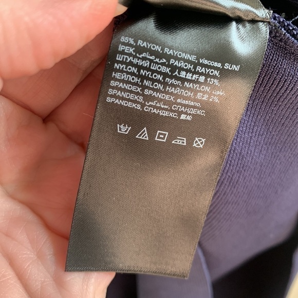 BEBE Navy Blue White Body Con Bandage Mini Dress Medium - Picture 10 of 11